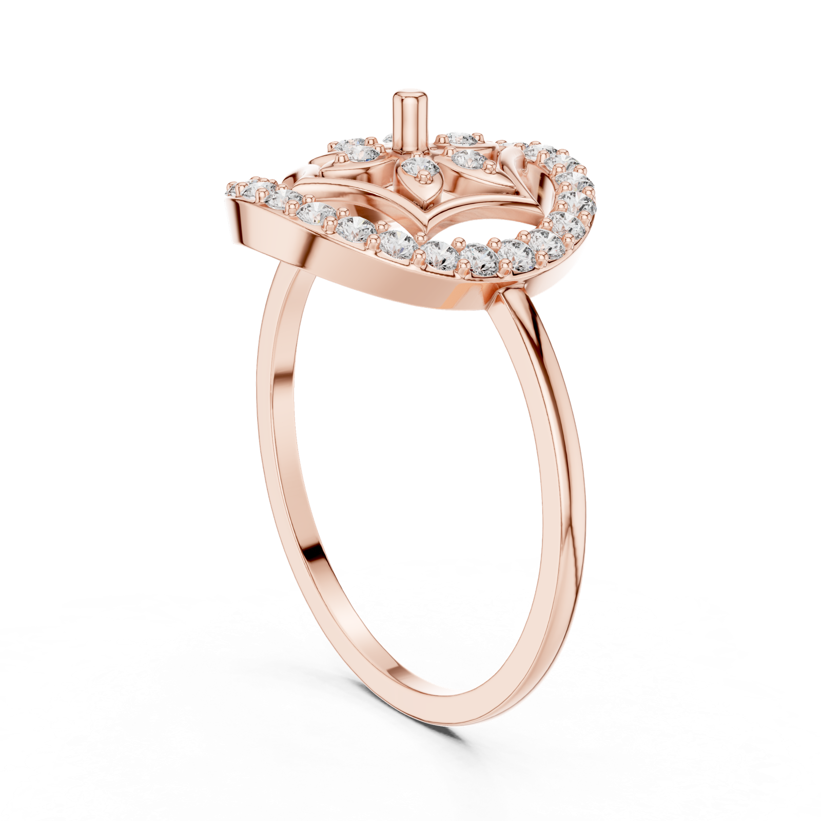 Gold Ring DR-6155, Rose Gold, view 1