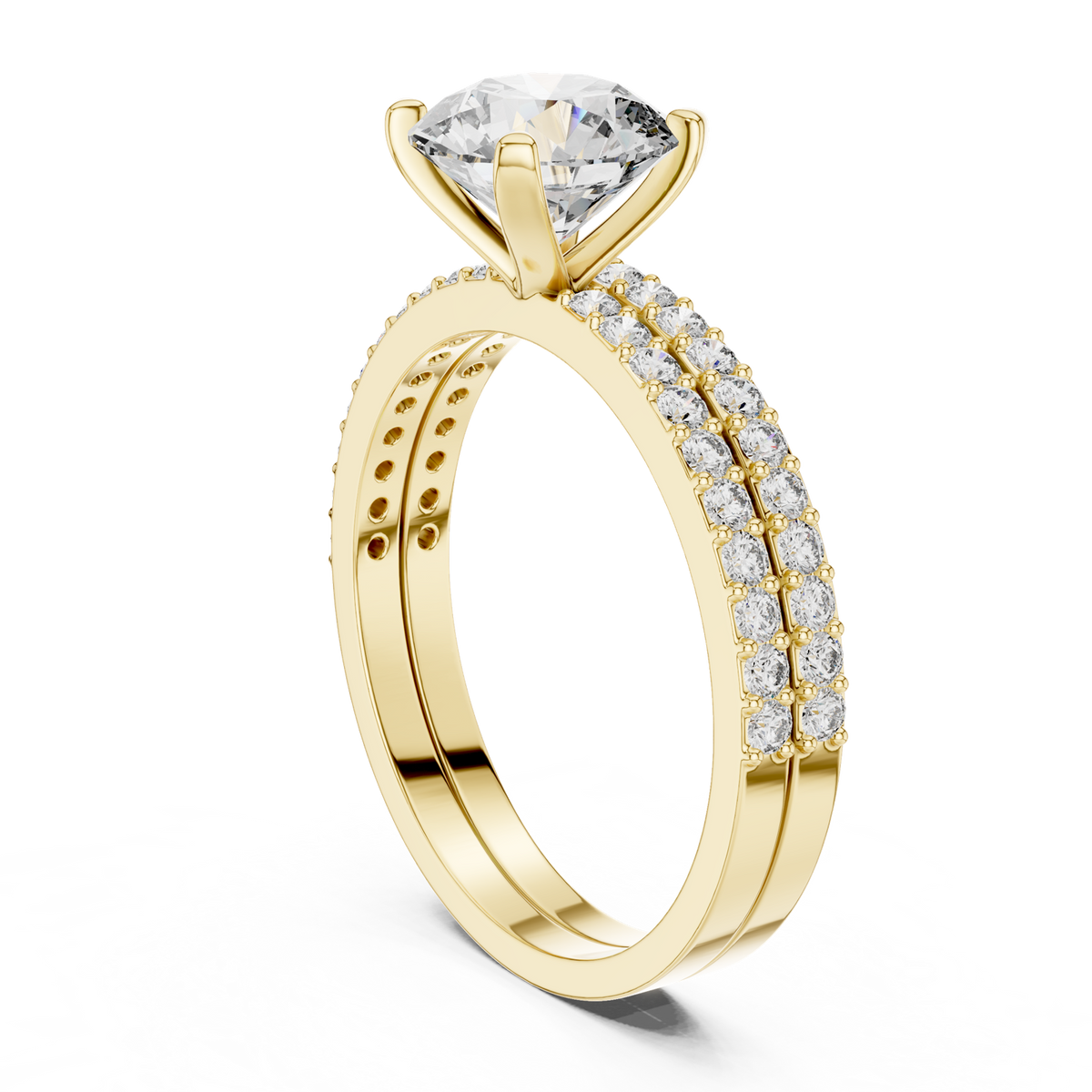 14K Solid Gold Lab Diamond Solitaire Ring, Yellow Gold, view 1