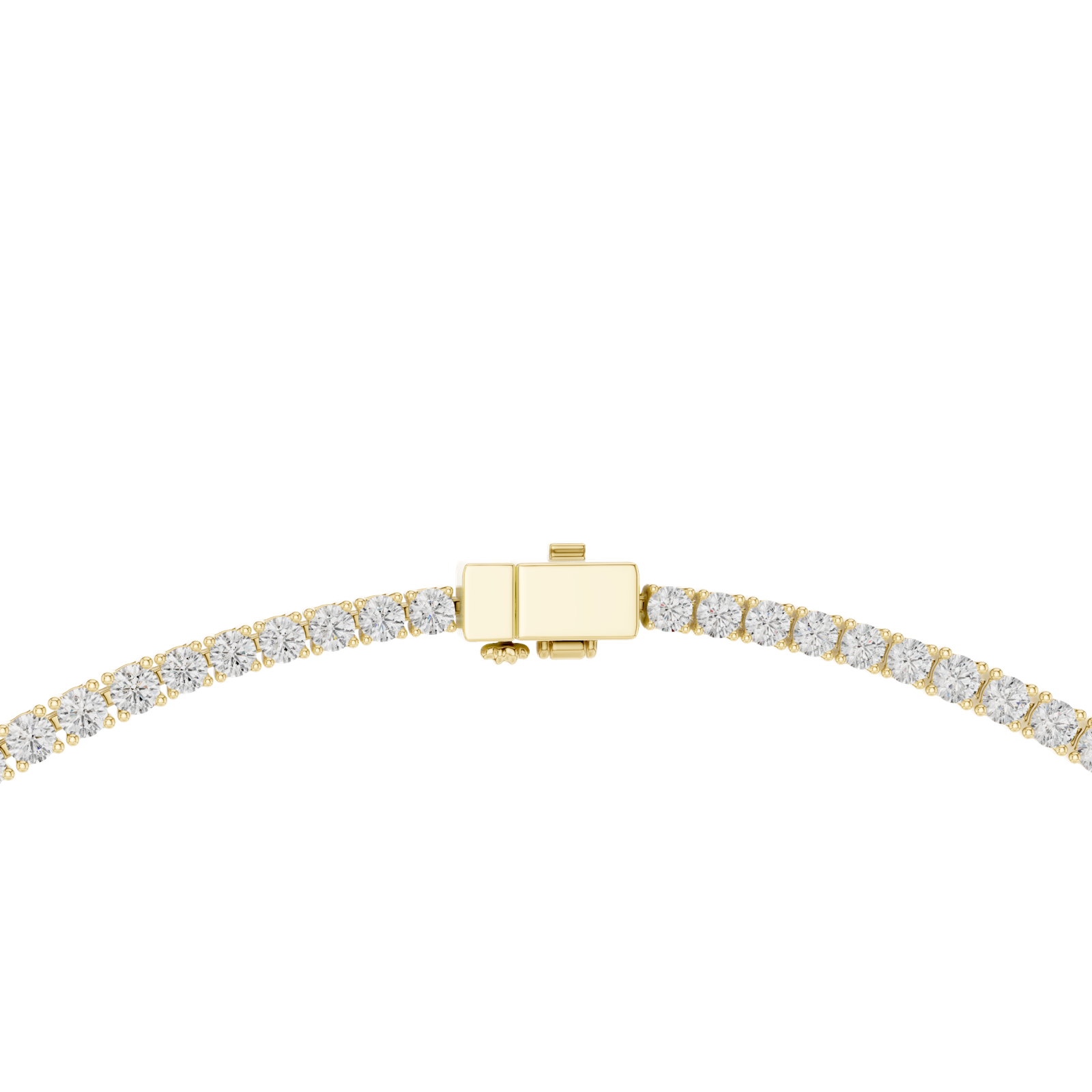 14K Solid Gold Lab Diamond Tennis Necklace, Yellow Gold, view 4