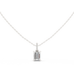 Gold Jewelry DDPO-009, Emerald center stone, White Gold
