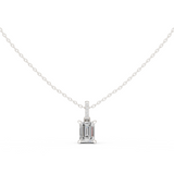 Gold Jewelry DDPO-009, Emerald center stone, White Gold