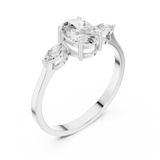 Gold Ring HLR-45, White Gold, view 2