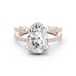 Gold Jewelry L36-13, Oval center stone, Rose Gold