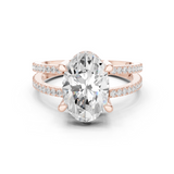 Gold Jewelry L36-13, Oval center stone, Rose Gold