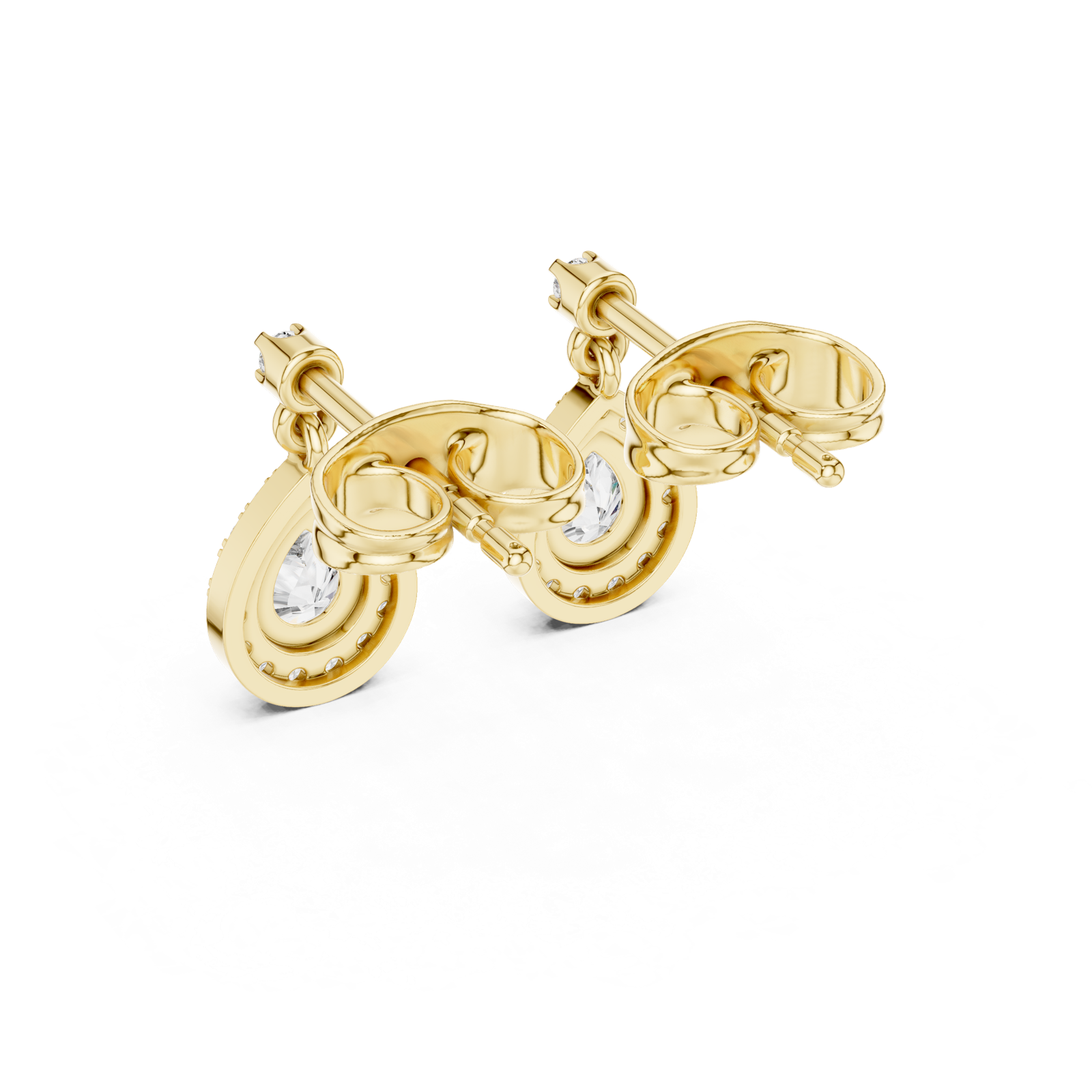 Gold Earrings 3-10004E_113_M, Yellow Gold, view 3