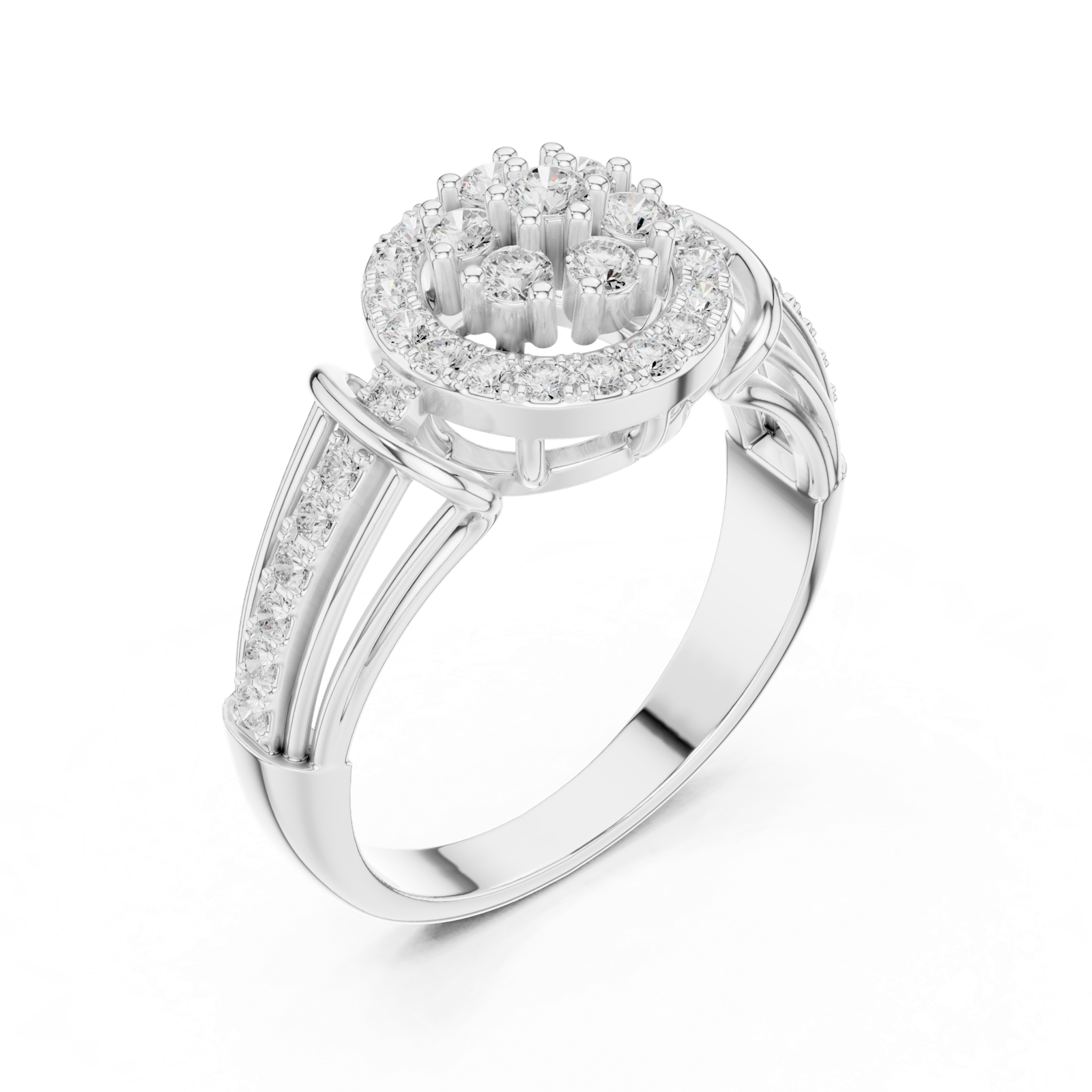 Gold Ring DDLR-762, White Gold, view 2