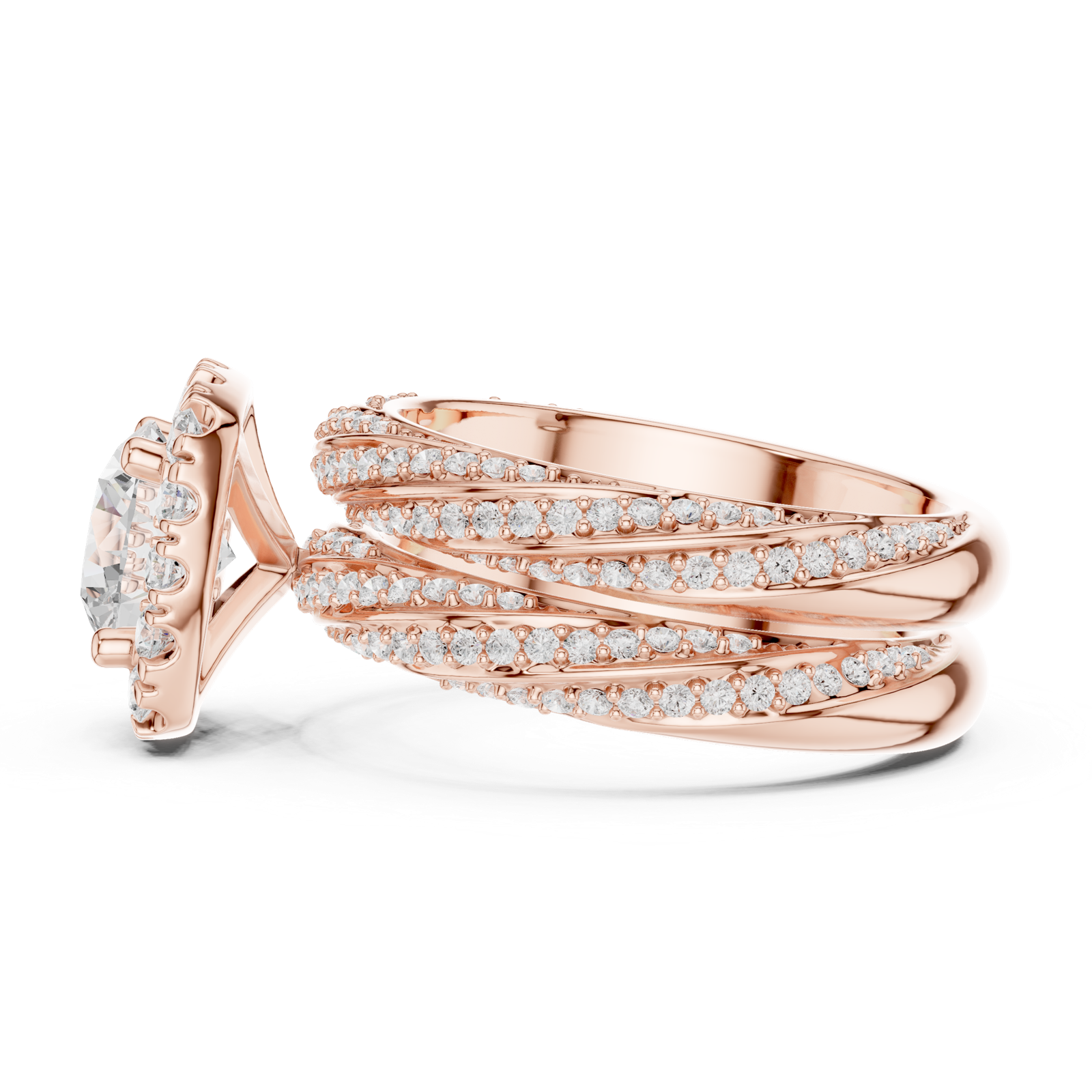 Gold Ring DDLR-293, Rose Gold, view 3