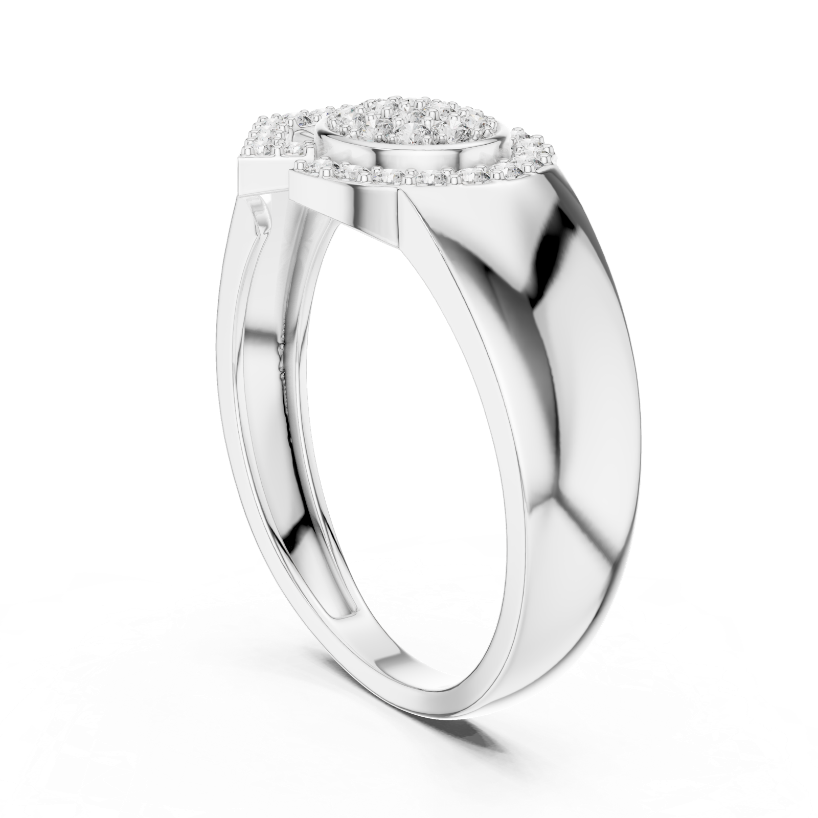 Gold Ring LR-01 (46), White Gold