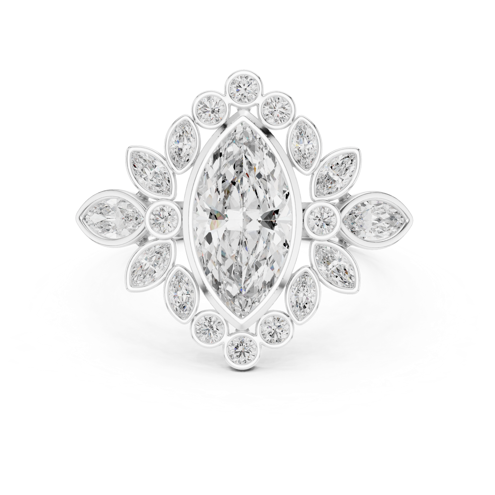 Gold Pendant 9-10019L_33, White Gold