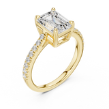 Gold Ring DDLR-039, Emerald center stone, Yellow Gold, view 2