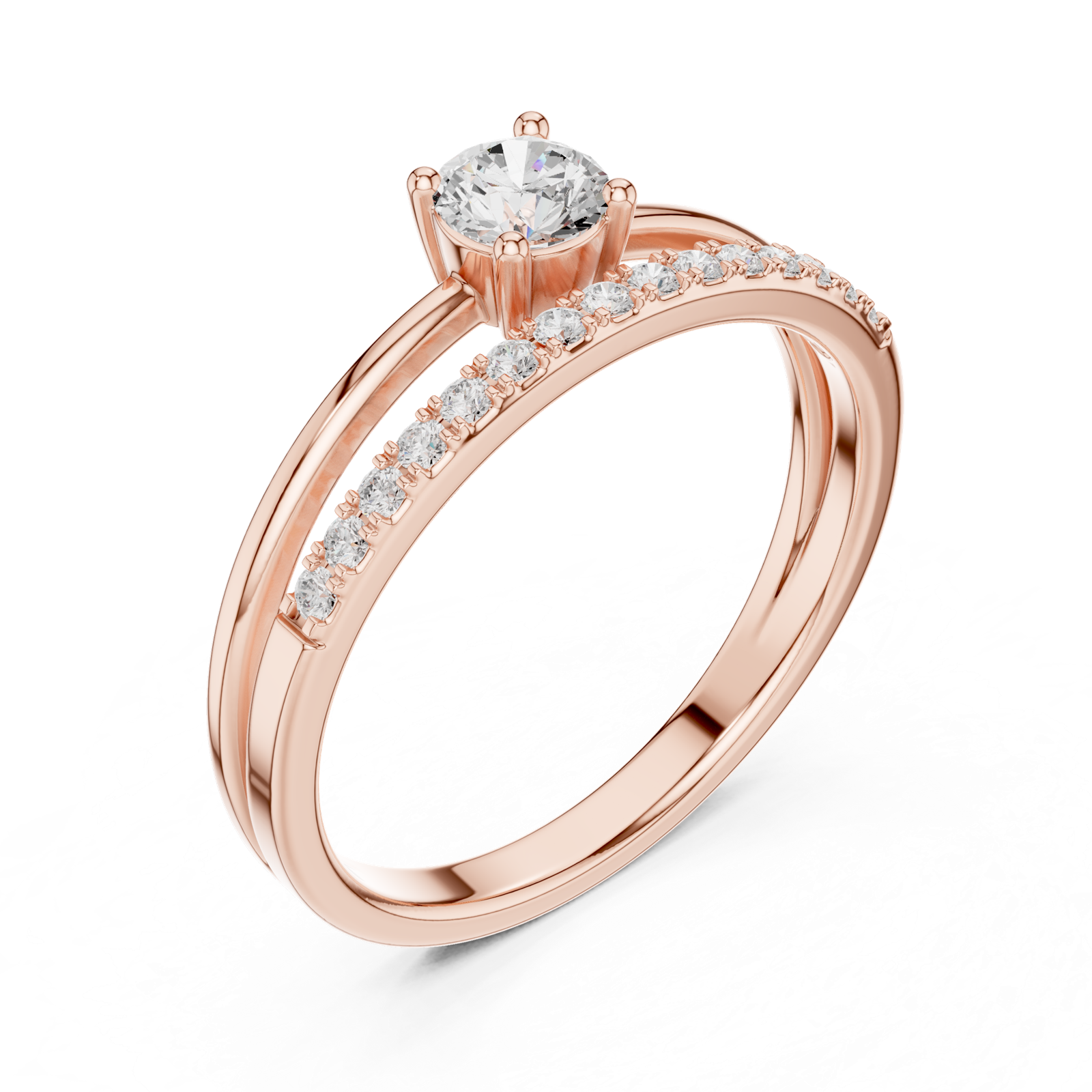 Gold Ring DDLR-832, Rose Gold, view 2