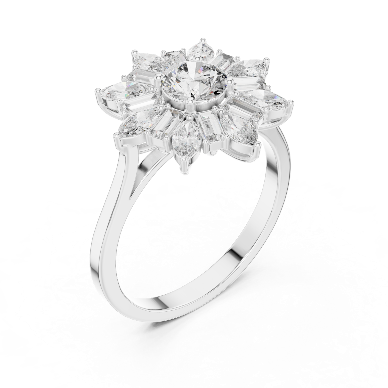 Gold Ring ALR-65, White Gold, view 2