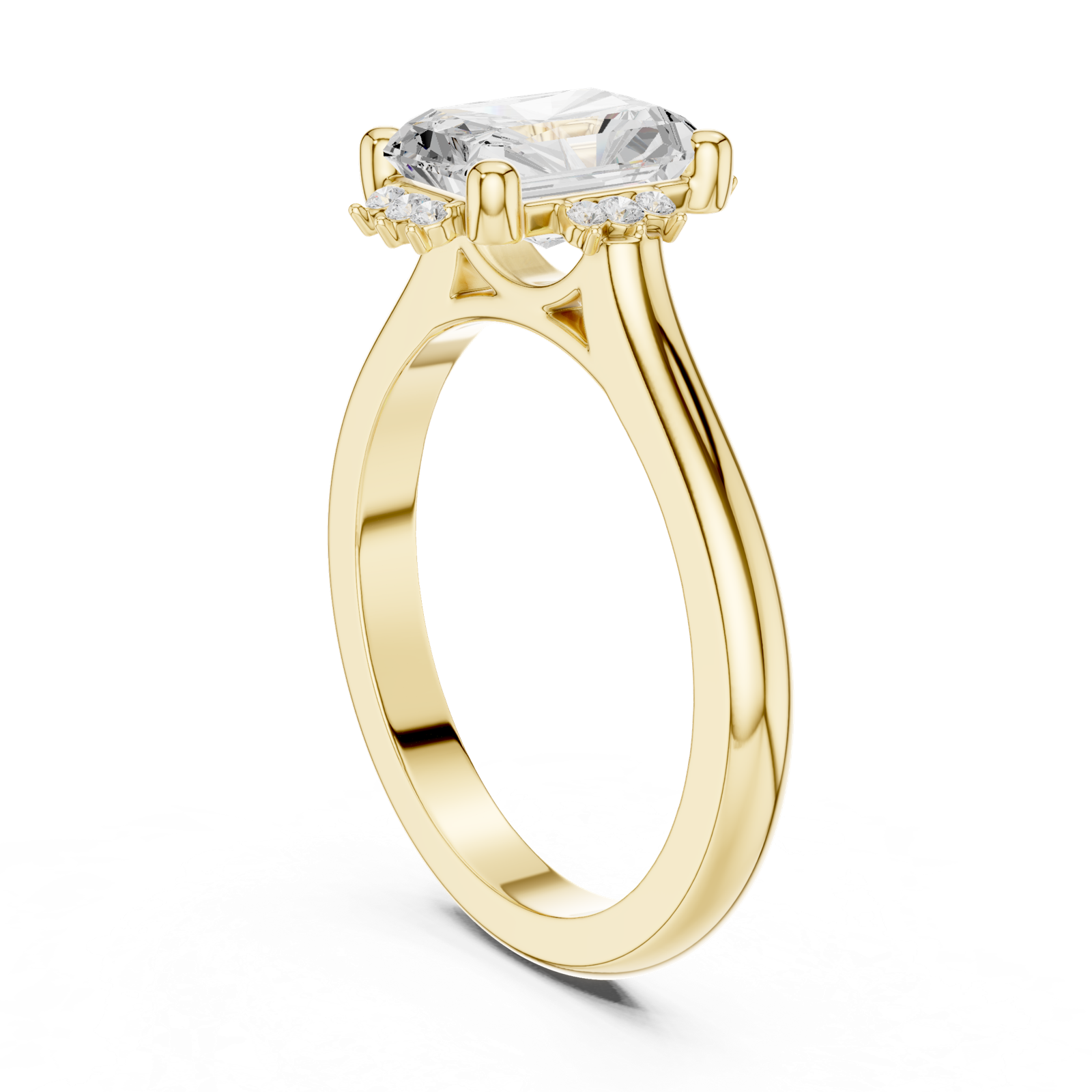 Gold Jewelry L35-123, Radiant center stone, Yellow Gold, view 1