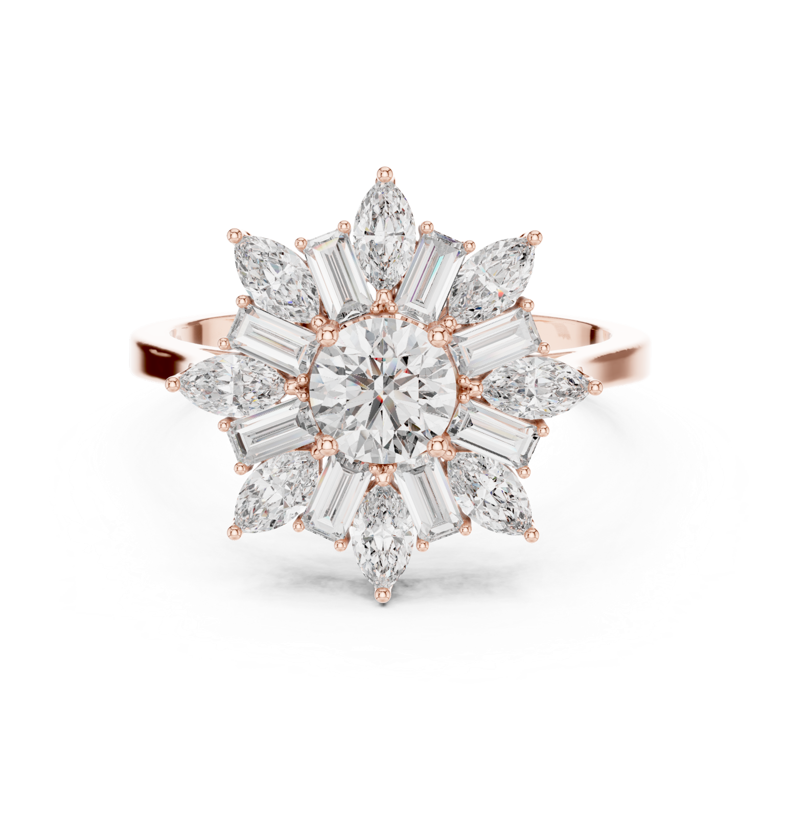 Gold Ring ALR-65, Rose Gold, view 4