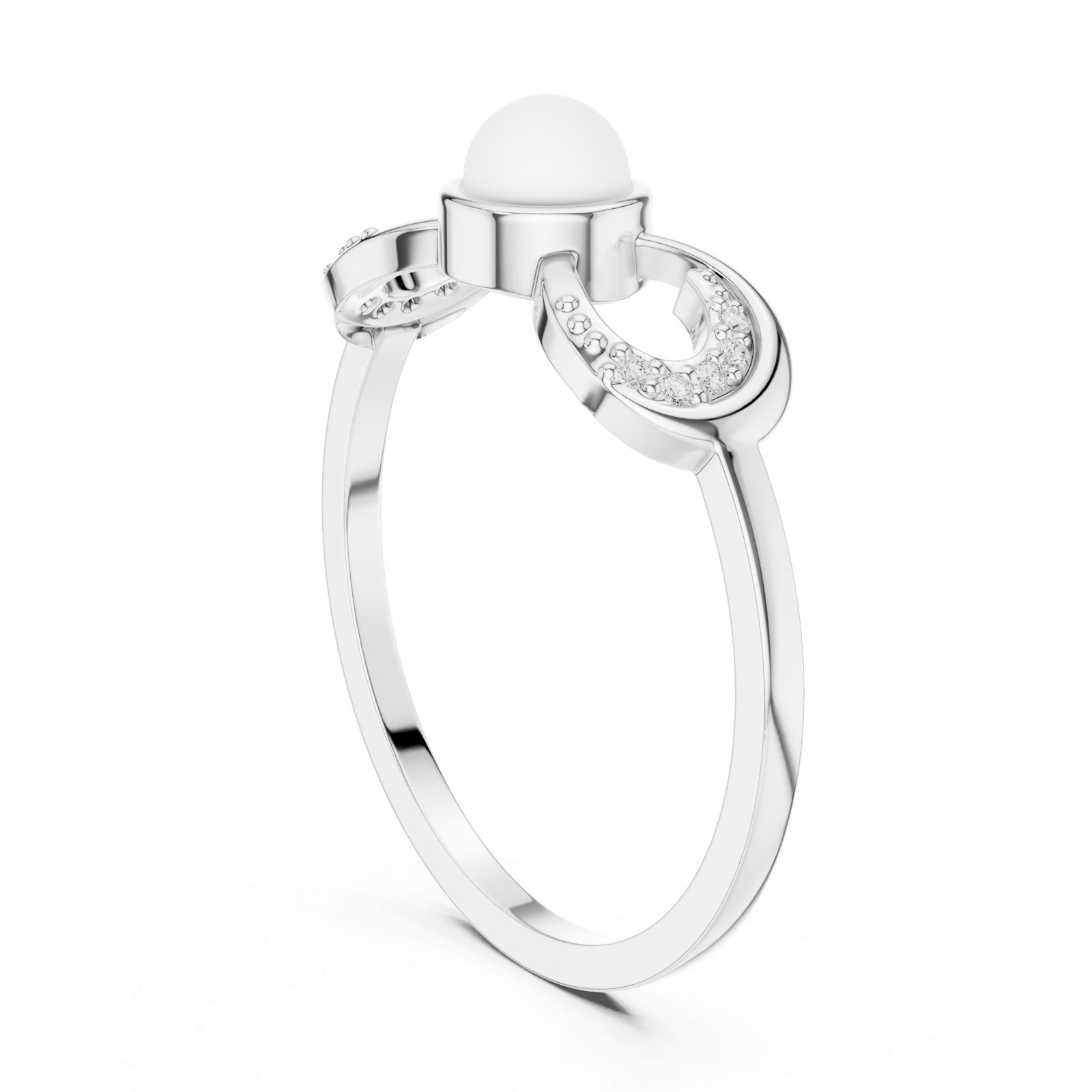 Gold Ring DDLR-743, White Gold, view 1