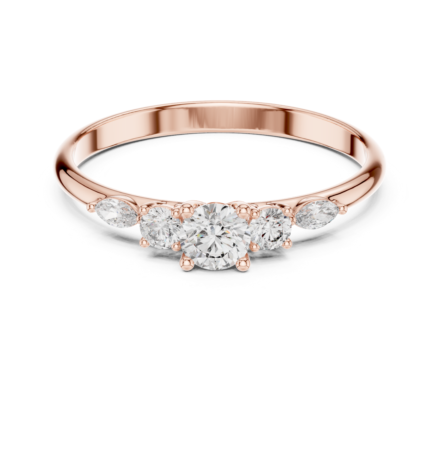 Gold Ring HLR-89, Rose Gold, view 4