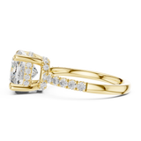 Gold Ring, Cushion center stone, Yellow Gold, view 3