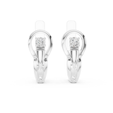 Gold Earrings L03-15, White Gold, view 4