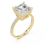 Gold Ring, Asscher center stone, Yellow Gold, view 2