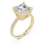 Gold Ring, Asscher center stone, Yellow Gold, view 2