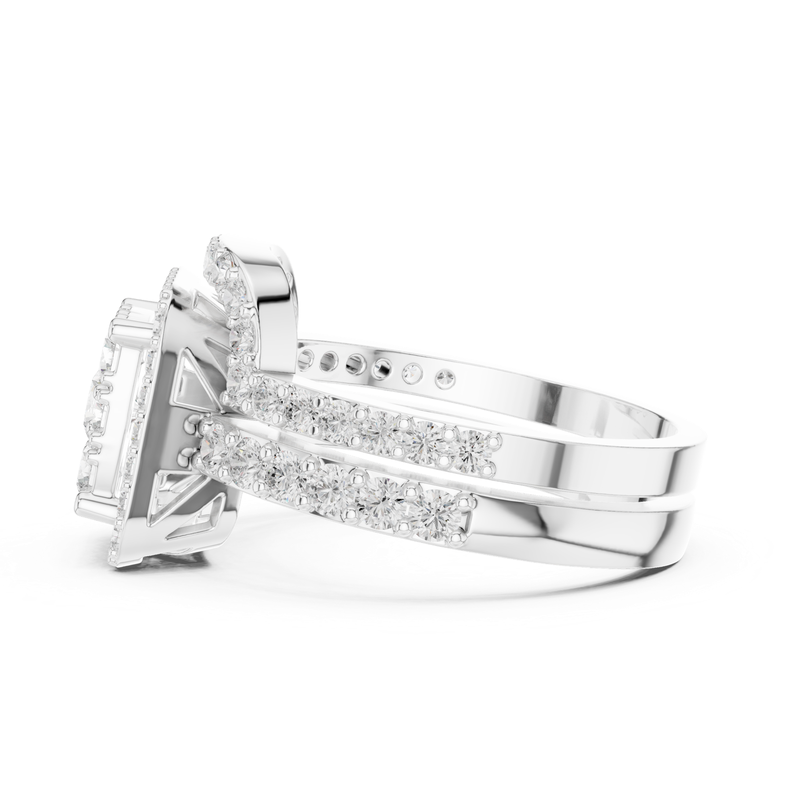 Gold Ring DDLR-583, White Gold, view 3