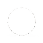 14K Solid Gold Lab Diamond Station Necklace, White Gold