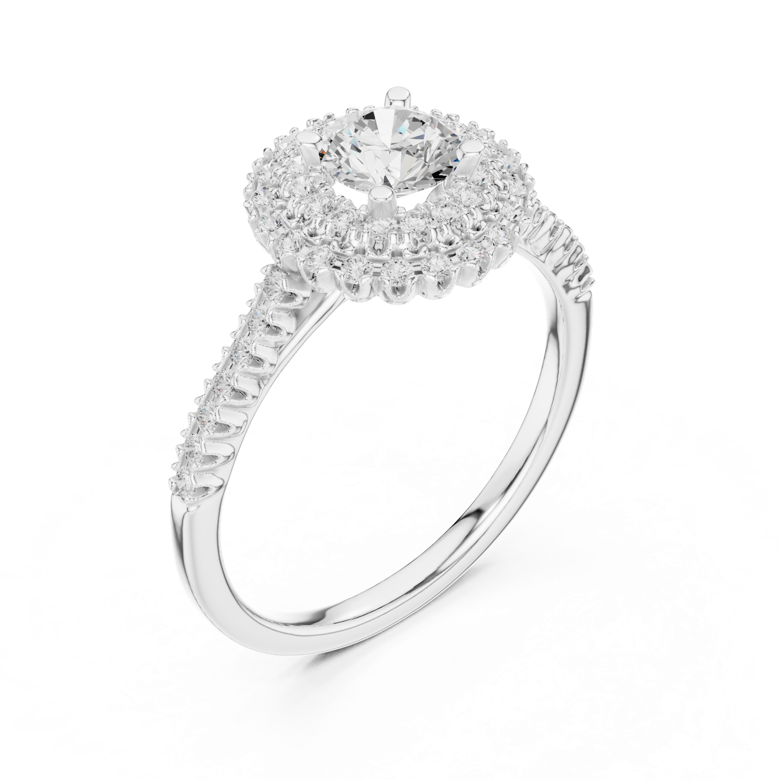 Gold Ring LR-0228, White Gold, view 2