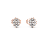 Gold Earrings GER-0365, Rose Gold, view 4