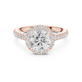 Gold Ring DDLR-118, Round center stone, Rose Gold, view 4