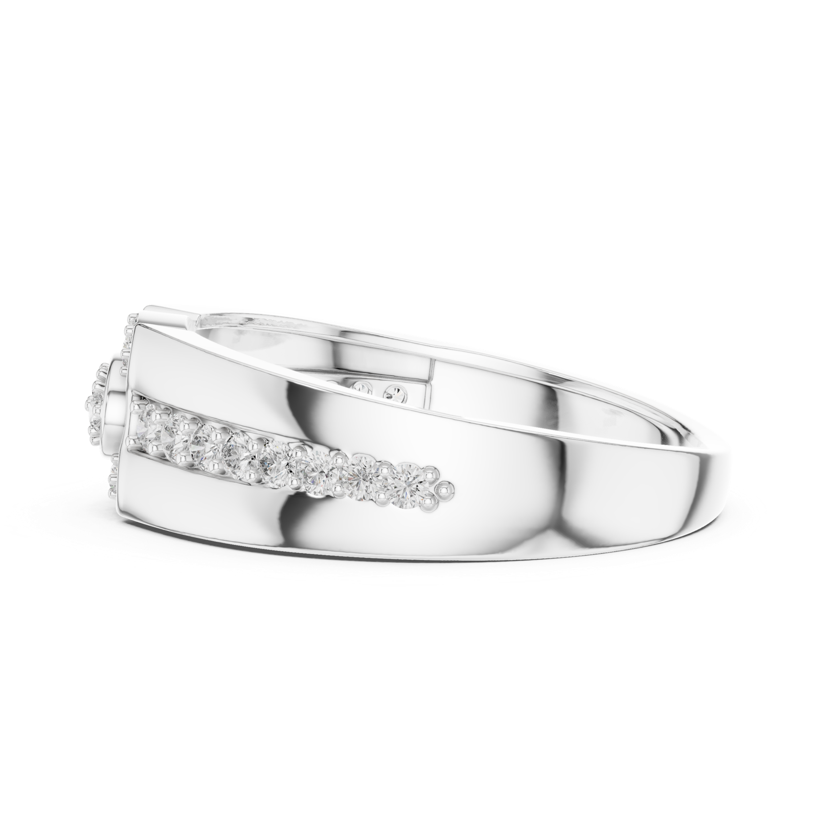 Gold Ring LR-01 (41), White Gold, view 3