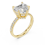 Gold Ring DDLR-259, Heart center stone, Yellow Gold, view 2