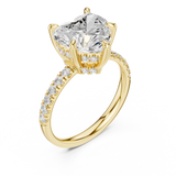 Gold Ring DDLR-259, Heart center stone, Yellow Gold, view 2