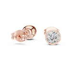 14K Solid Gold Lab Diamond Stud Earrings, Rose Gold, view 1