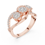 14K Solid Gold Lab Diamond Infinity Cluster Ring, Rose Gold, view 2