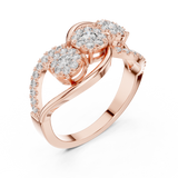 14K Solid Gold Lab Diamond Infinity Cluster Ring, Rose Gold, view 2