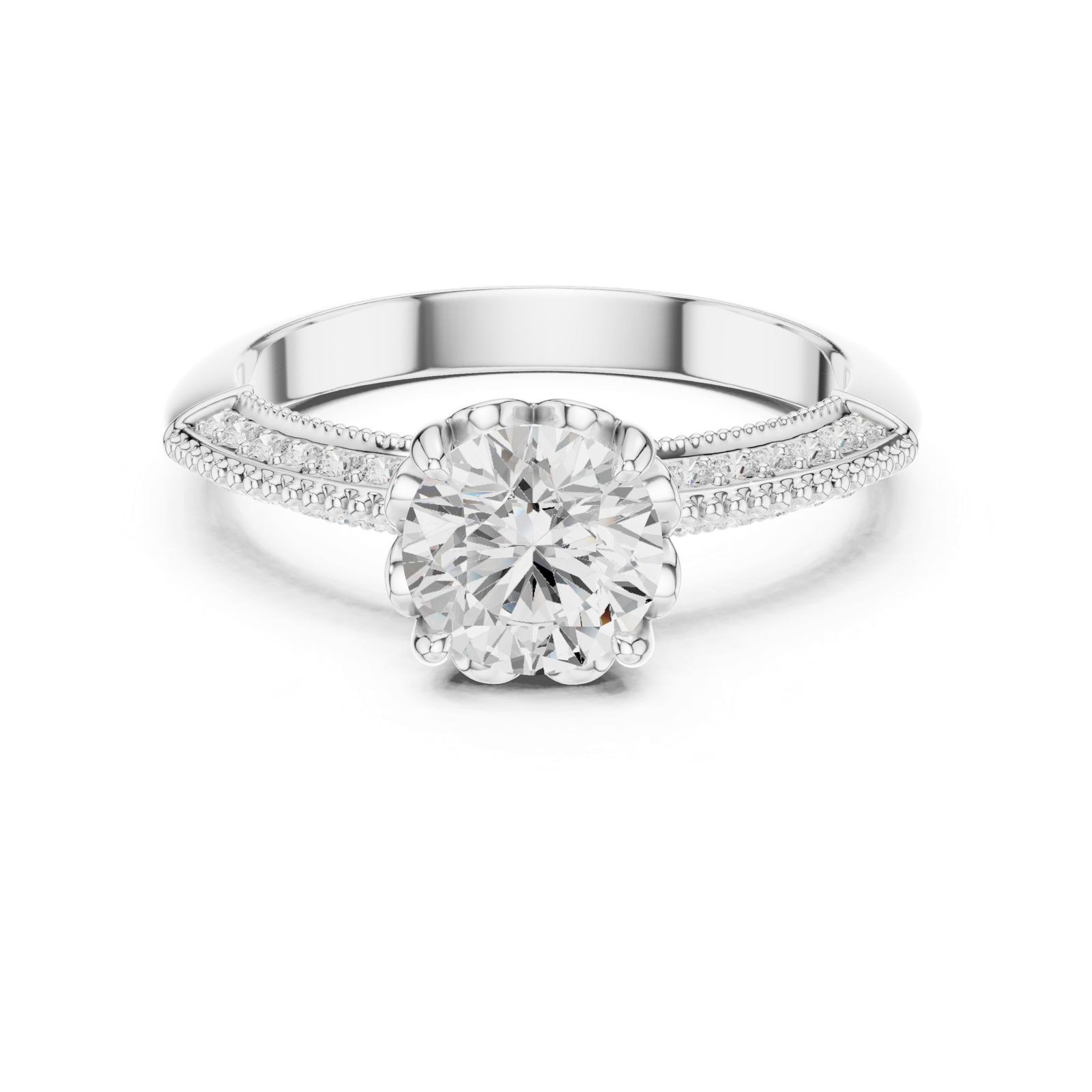 Gold Ring DDLR-685, White Gold, view 4