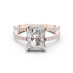 Gold Jewelry L36-13, Radiant center stone, Rose Gold