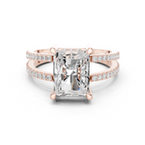 Gold Jewelry L36-13, Radiant center stone, Rose Gold