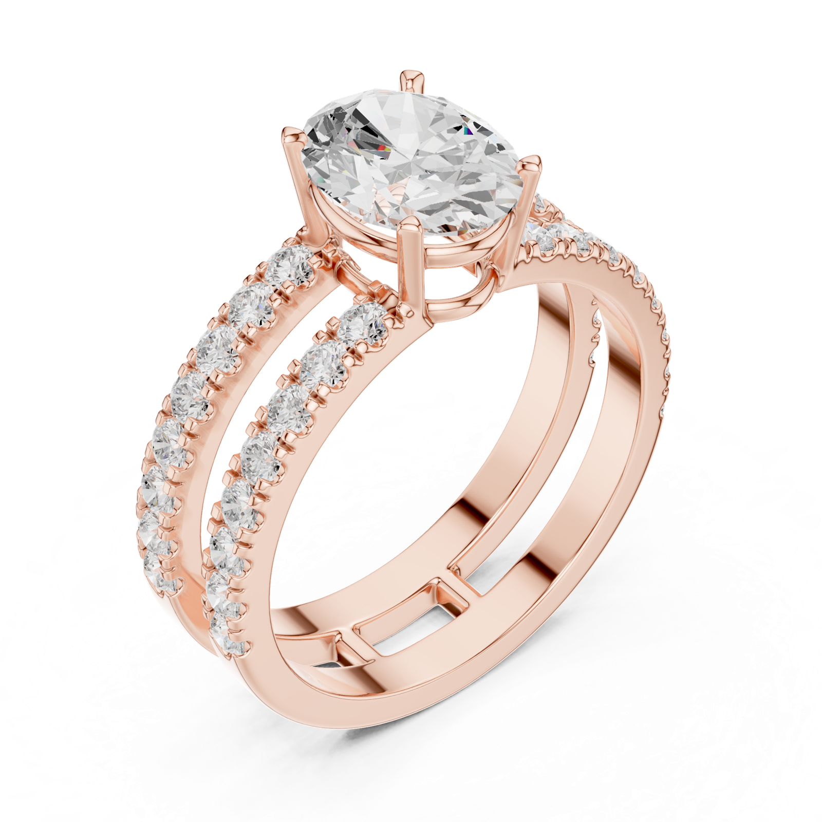 Gold Ring DDLR-1060, Rose Gold, view 2