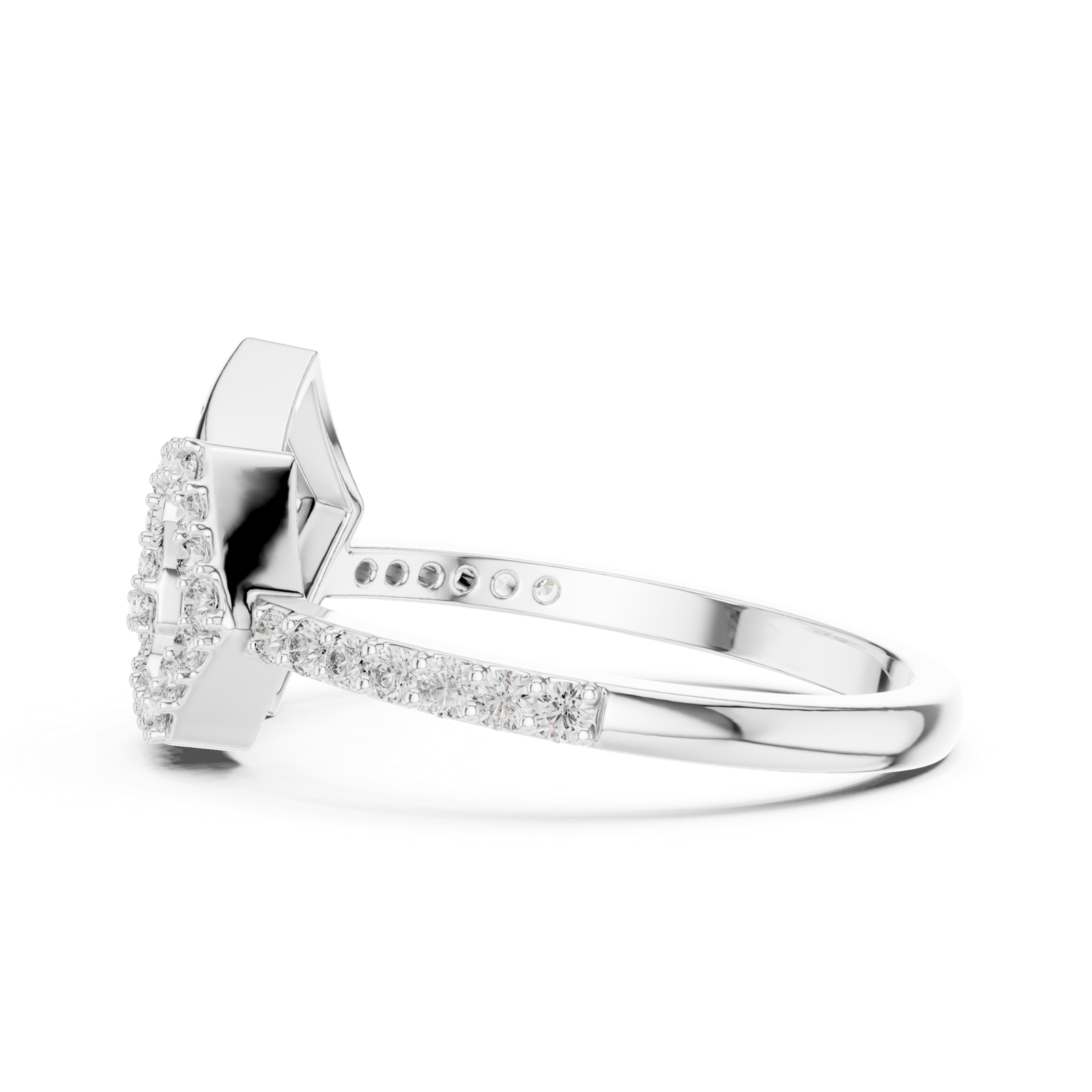 Gold Ring LR-01 (55), White Gold, view 3