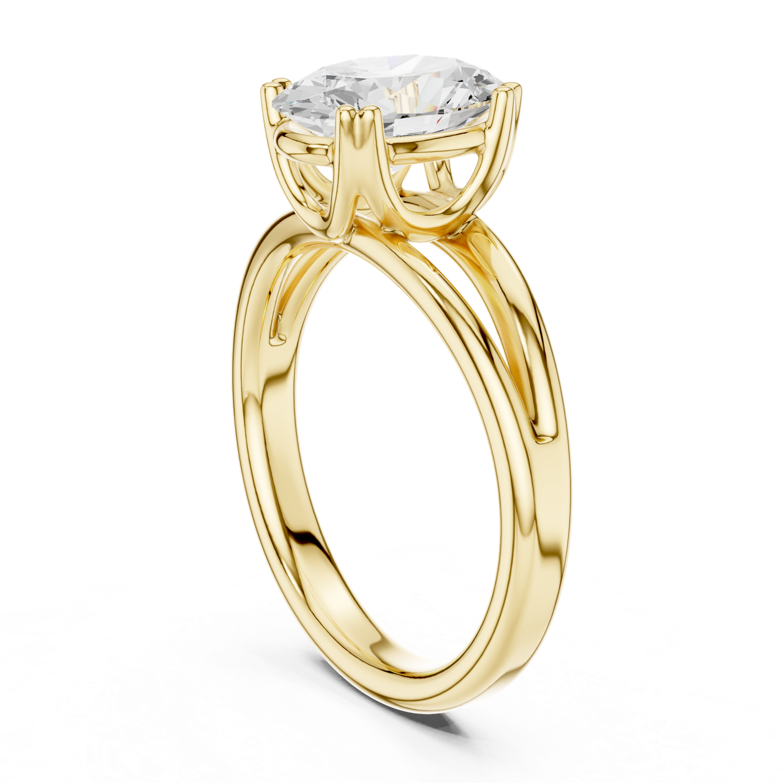 Gold Jewelry L36-7, Oval center stone, Yellow Gold, view 1