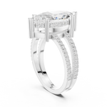 Gold Jewelry L36-13, Marquise center stone, White Gold, view 1