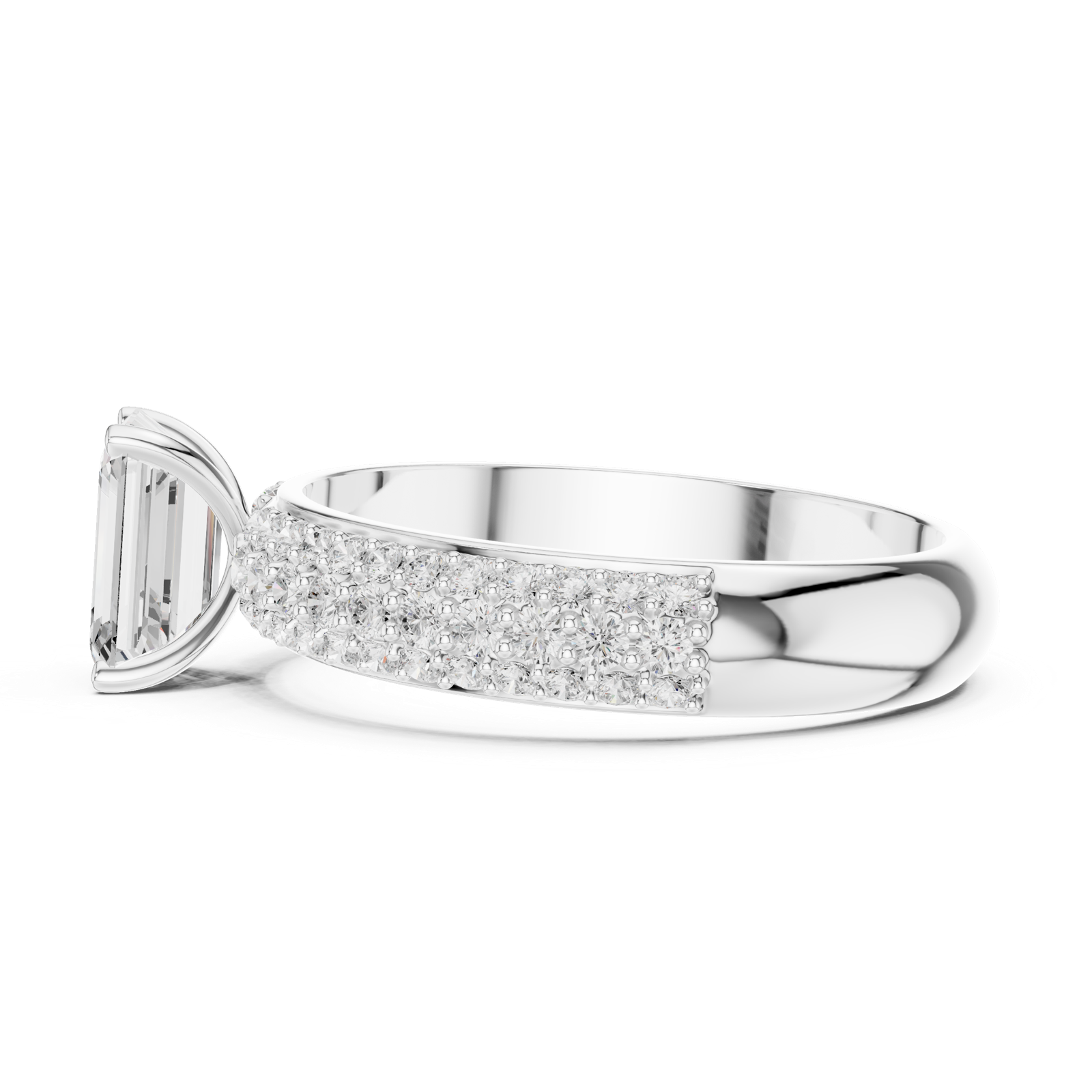 Gold Ring DDLR-1066, White Gold, view 3