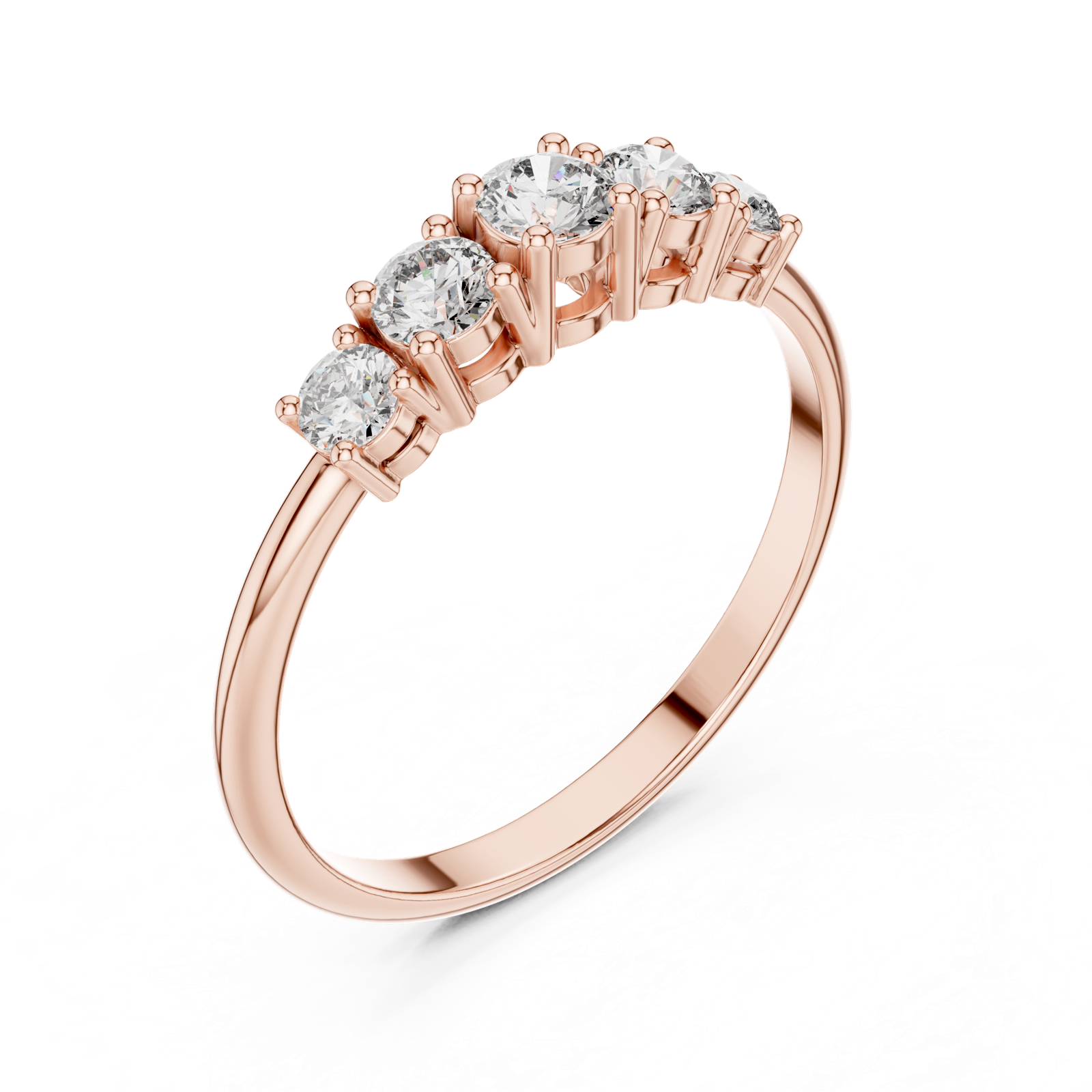 Gold Ring HLR-105, Rose Gold, view 2