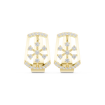 14K Solid Gold Lab Diamond Cluster Earrings, Yellow Gold