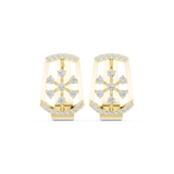 14K Solid Gold Lab Diamond Cluster Earrings, Yellow Gold