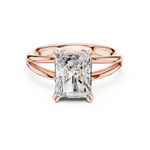 Gold Jewelry L36-7, Radiant center stone, Rose Gold, view 4