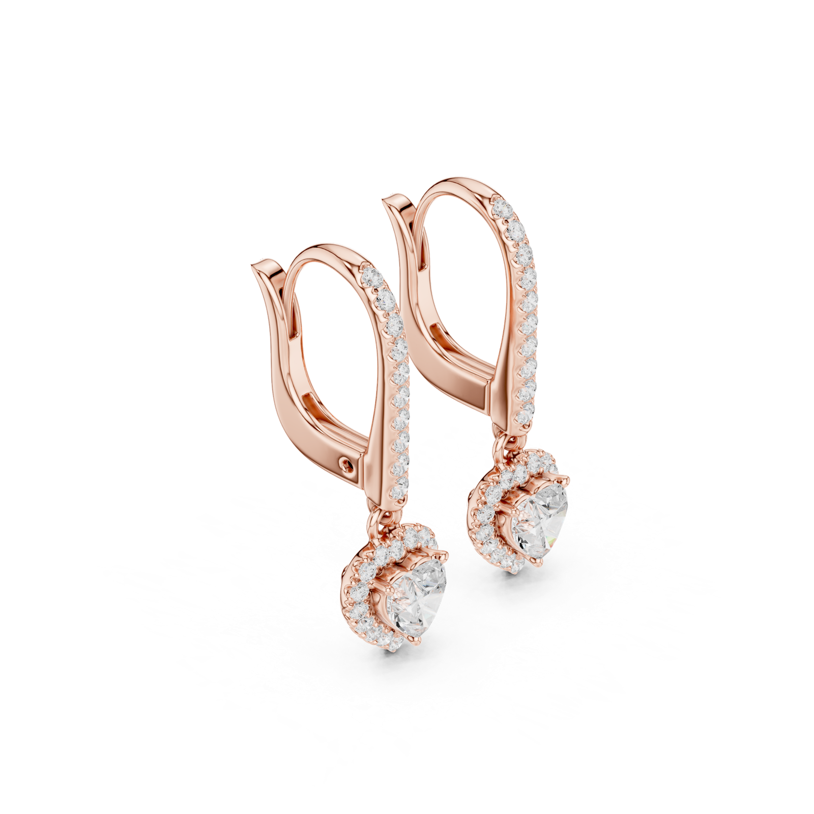 Gold Jewelry DDER-034, Heart center stone, Rose Gold, view 1