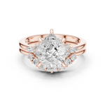 Gold Ring DDLR-440, Pear center stone, Rose Gold