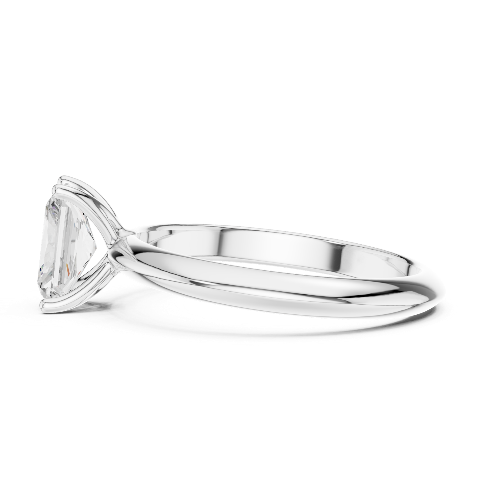 Gold Jewelry L36-6, Radiant center stone, White Gold, view 3